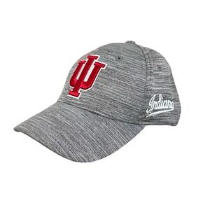 Indiana Hoosiers Hat IU Logo Gray Heather Space Dye Adjustable Cap Mens OS